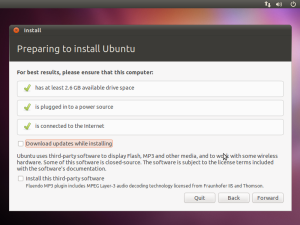 Preparing to install Ubuntu - optimal conditions