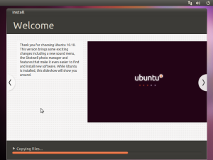 The first slide in the Ubuntu installer slide show